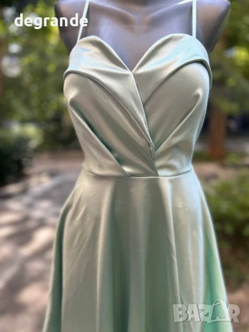 Сатенена рокля със сърцевидно деколте, снимка 5 - Рокли - 51152016