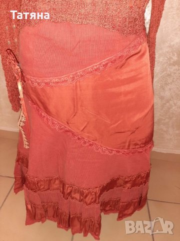 Сет от джинсова пола и блузка от плетиво, снимка 6 - Комплекти - 35842202