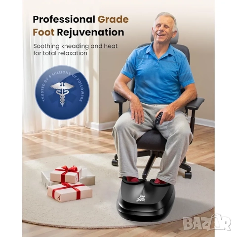 Професионален Шиацу масажор за крака с въздушна компресия и загряване, снимка 2 - Масажори - 51720575