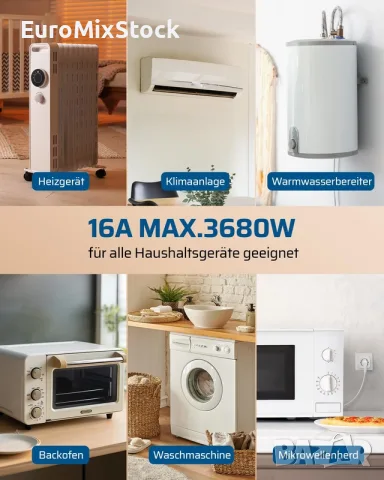 Радио контакт с магнитен стенен превключвател DEWENWILS 3680W, 30м, снимка 3 - Друга електроника - 55908190