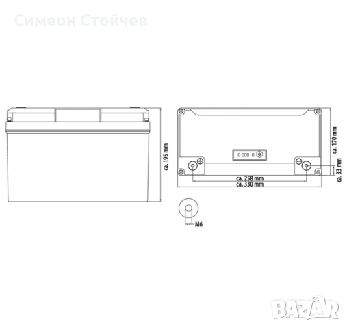 Carbest LifePO4 Акумулатор 12V 100Ah, снимка 3 - Аксесоари и консумативи - 53793434