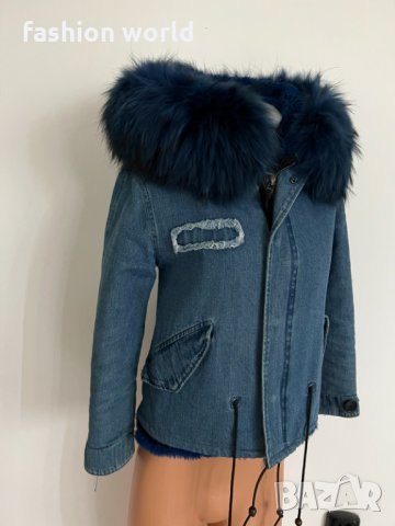 Зимно яке естествен косъм парка, снимка 3 - Якета - 35982097