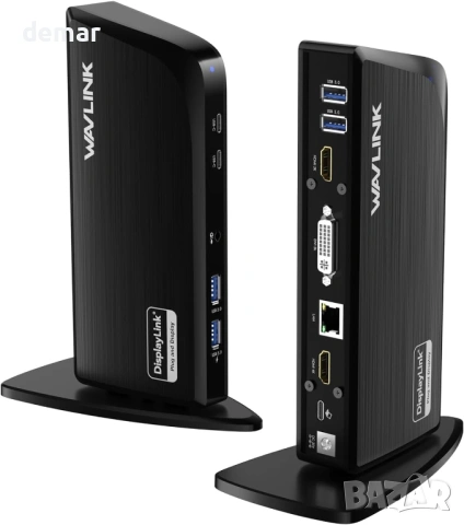 Докинг станция WAVLINK DisplayLink 13-в-1 USB-C, 4K HDMI, 2K HDMI, DVI