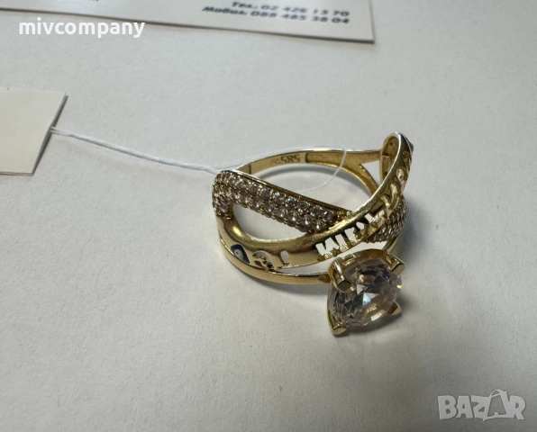 Златен Пръстен 4.06гр  Размер - 58, снимка 2 - Пръстени - 51689127