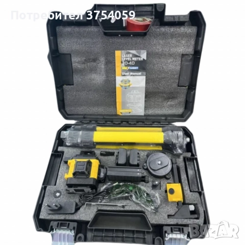 Самонивелиращ Лазерен Нивелир 4D с 16 Линии, Зелен Лазер, Тринога и Куфар, снимка 3 - Измервателни инструменти - 52363704