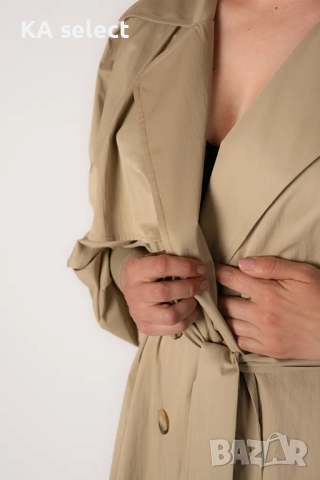 Класически тренч в пясъчен цвят – Grace, снимка 4 - Палта, манта - 51454092