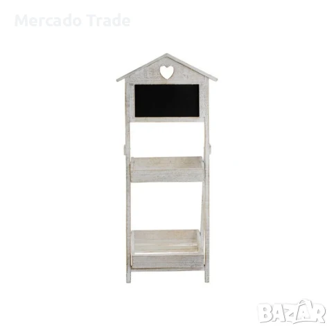 Декоративна поставка за саксии Mercado Trade, 2 нива, Дърво, Бял, снимка 3 - Декорация за дома - 50450714