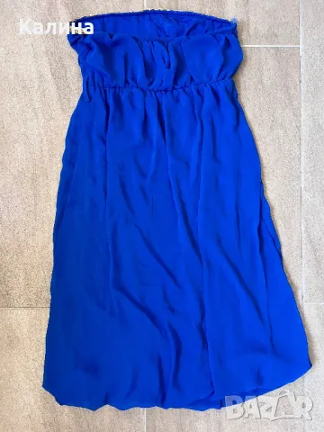ЧИСТО НОВА Лятна рокля-балон в турско синьо, снимка 7 - Рокли - 47300002