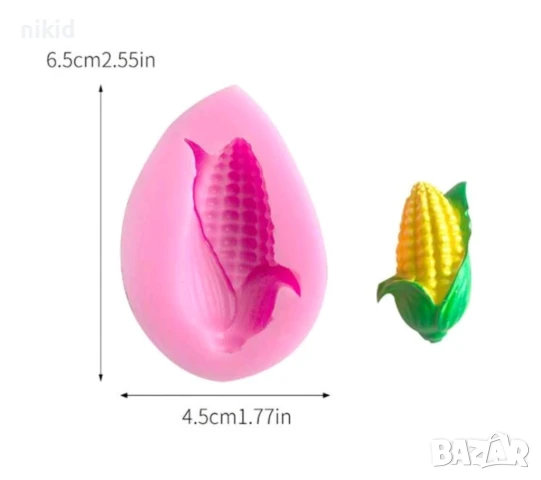 кочан царевица силиконов молд форма декорация торта фондан шоколад и др., снимка 3 - Форми - 17755446