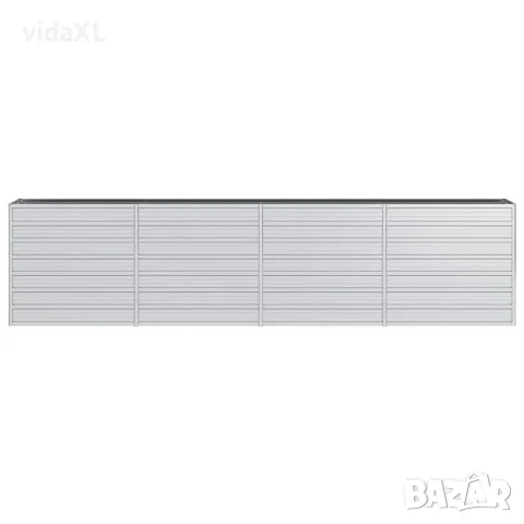 vidaXL Повдигната градинска леха, 320x40x77 см, стомана, сребриста, снимка 4 - Саксии и кашпи - 56146605