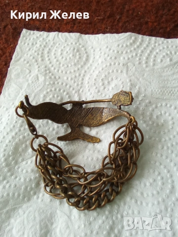 Стара бронзова гривна в формата на лястовица 50978, снимка 4 - Гривни - 53582196