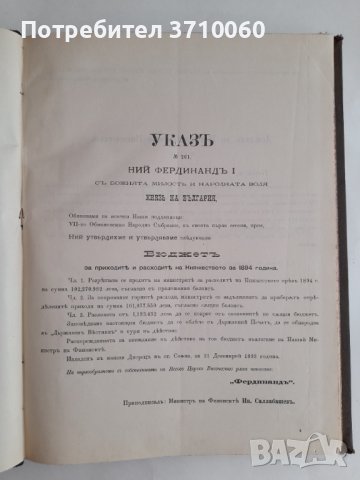 Бюджет за приходите и разходите на Княжество България през 1894 година 208 страници, снимка 3 - Колекции - 42021792