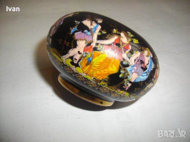 Малък Ръчно Рисуван Свещник-Керамика с Глазура-Гръцка Митология, снимка 11 - Други - 39821582