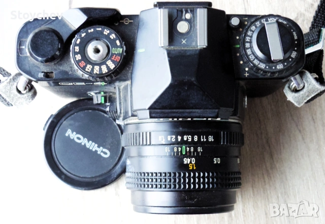 Аналогова камера с обектив и мотор Chinon CE-4., снимка 3 - Камери - 53725537