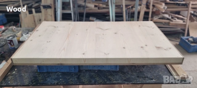 Премиум дървена накладка за маса 140x70 см — бор с дъбово покритие, снимка 3 - Маси - 53808478