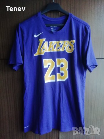 LA Lakers Lebron James #23 Nike Tee оригинална тениска Лейкърс Джеймс размер L  , снимка 2 - Тениски - 41508150