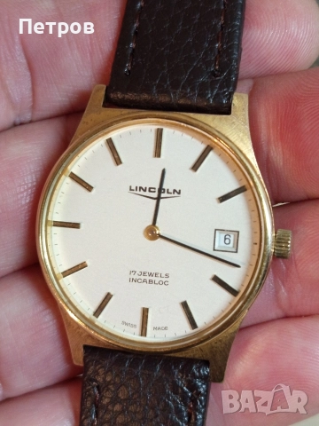 Часовник "Lincoln"(swiss made), снимка 3 - Антикварни и старинни предмети - 52661269