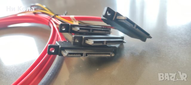 Mini SAS SFF-8643 To 4 SATA22p Plus 4p*power 1m, снимка 2 - Твърди дискове - 40842325