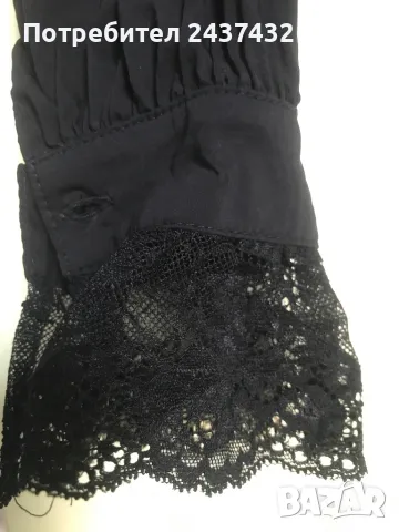 Дамска черна риза, снимка 2 - Ризи - 49235632