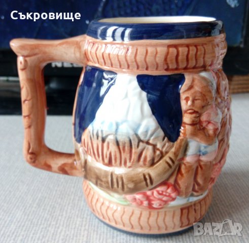 Сувенир релефна халба с дръжка от Кипър сувенирна чаша, снимка 2 - Чаши - 35710196