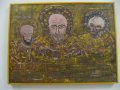 № 7080 стара картина / тип икона /   - масло,платно  - размер 82,5 / 62 см, снимка 6