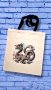 👑 💗Дизайнерска Памучна Арт Чанта / Торба с Автентичен Уникален Цветен Китайски Дракон КОД : 0154💗, снимка 1