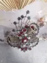 Брошки от кристали, кристално стъкло, мъниста, цирконий и седеф , снимка 1