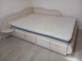 Ъглово легло с подматрачна рамка и матрак isleep memory silver в много добро състояние, снимка 1