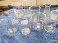 чаши, мензури, колби - лабораторно термоустойчиво стъкло, ГДР и Чехия, също 50 порцеланови лаб.чашки, снимка 7