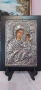 Стара гръцка икона на Богородица с Младенеца. Сребърна 950. Перфектно състояние., снимка 3
