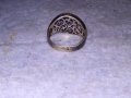 СТАР АЖУРЕН СРЕБЪРЕН АРТ ПРЪСТЕН СРЕБРО 925 с ПОЗЛАТА 34958, снимка 6