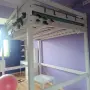 IKEA двуетажно с надстройка легло с матрак и под матрак. Материал дърво, снимка 3