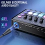 Звукова, саунд карта Facmogu F11 аудио миксер за поточно предаване, XLR, DJ миксерни ефекти, 48V, снимка 2