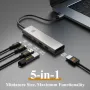 Minthouz USB C хъб, 5 в 1 многопортов адаптер, USB C към HDMI с 4K@60Hz, 140W PD, 2 Type-A&1*Type-С, снимка 2