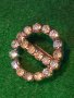 МЕСИНГОВА ПОСРЕБРЕНА РЕТРО БРОШКА с БЛЕСТЯЩИ ФАСЕТИРАНИ БОХЕМСКИ КРИСТАЛИ 37019, снимка 13