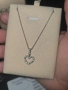 Златно Колие  сърце с 17диаманта проба 750 /к 18, снимка 8