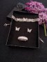 Комплект обеци, гривна и пръстен с пеперуди , снимка 1 - Гривни - 44428232