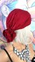 Дамски Памучен Тюрбан с Практичен Дизайн за Прибиране на Косата в Червен Цвят КОД 2309, снимка 4