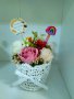 кошница с цветя , снимка 1 - Изкуствени цветя - 41820331
