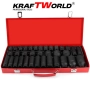 Комплект ударни вложки 35 части KraftWorld – 1/2″, 8–32 мм, шестостенни, снимка 6