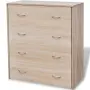 vidaXL Сайдборд с 4 чекмеджета, 60 x 30,5 x 71 см, цвят дъб, снимка 3