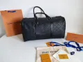 Louis Vuitton Пътна чанта, фитнес чанта, уикенд чанта, кожа, снимка 3