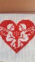 Сърце с ангели бродерия гоблен мартеници, снимка 2