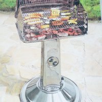 BBQ LUX, ново Барбекю ЛУКС GrillChef Kettle, Хромиран, CROM-NI, INOX + капак, снимка 1 - Барбекюта - 42143437