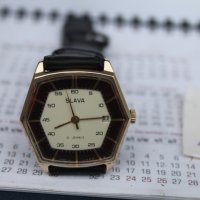 СССР часовник ''Слава'' позлатен, снимка 1 - Антикварни и старинни предмети - 41396979