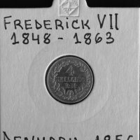 Монета Дания - 4 Шилинг 1856 г. Крал Фредерик VII - Сребро, снимка 1 - Нумизматика и бонистика - 31649595
