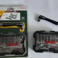 Комплект Bosch накрайници,тресчотка и допълнителна ръкохватка за битове - 27 части, снимка 1 - Други инструменти - 34196975
