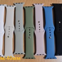 Силиконова каишка за Apple Watch 6 / SE / 5 / 4 40mm 44mm / 38 42, снимка 5 - Смарт гривни - 34400052