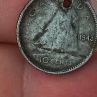 10 цента 1943 Канада Сребро

, снимка 1 - Нумизматика и бонистика - 41625995