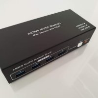 Нов Двоен Монитор KVM Switch 4K, USB 3.0, Бързо Превключване, снимка 8 - Друга електроника - 44207480
